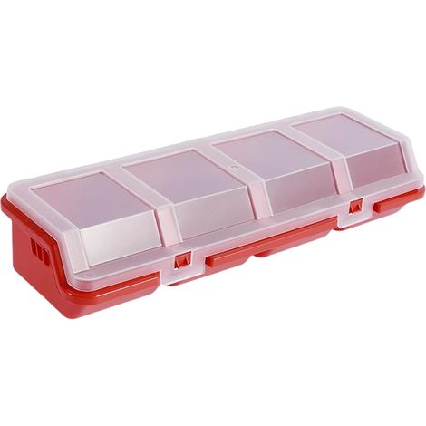 Organizador apilable de clavos/tornillos: almacenamiento en cajones para banco de trabajo, joyería, garaje, pernos. (1/4)