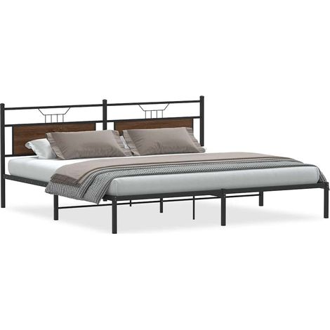 Maison Exclusive - Cadre de lit sans matelas chĂȘne marron 193x203 cm (1/5)