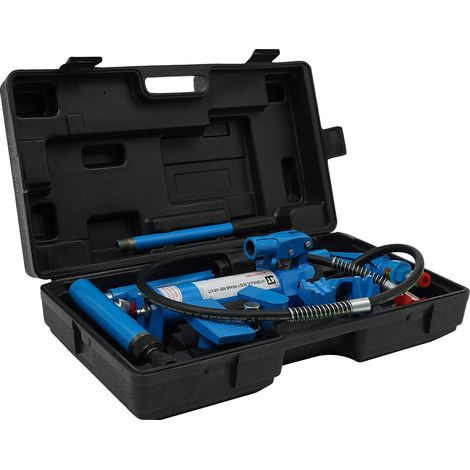 Cric hydraulique, capacité de charge de 4 tonnes, design compact, Bleu (1/2)