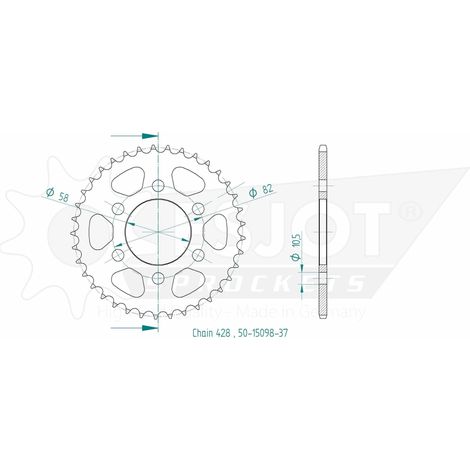 Esjot - Couronne - 428 - 37 Dents - Made in Germany
