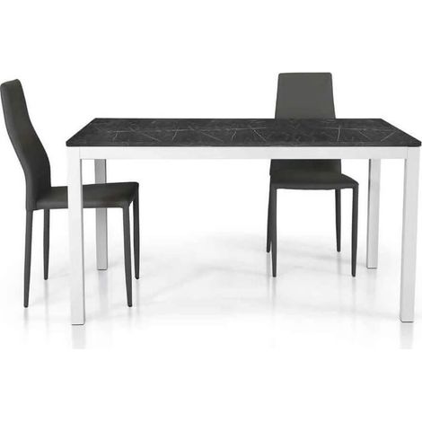 FLICK - tavolo effetto marmo allungabile 110 x 70 (1/2)