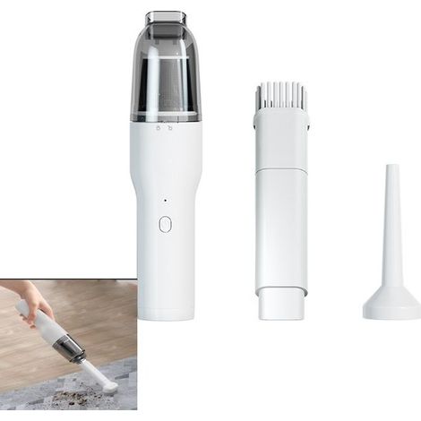 Aspirateur portatif silencieux - Blanc - Rechargeable par USB, portable et facile à utiliser - Compact et léger, facile à utiliser (1/5)