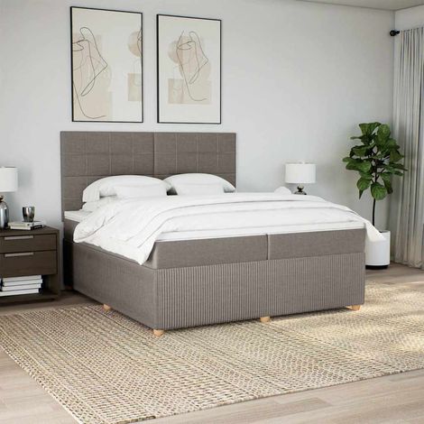 Boxspringbett mit Matratze Taupe 200x200 cm Stoff (1/5)