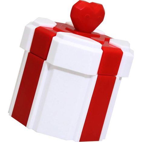 Coffret Cadeau en Forme de Bloc de Construction, Résistant à l'Usure, Rouge et Blanc, Boîte à Bijoux Polygone pour Décoration de Gâteau (1/5)