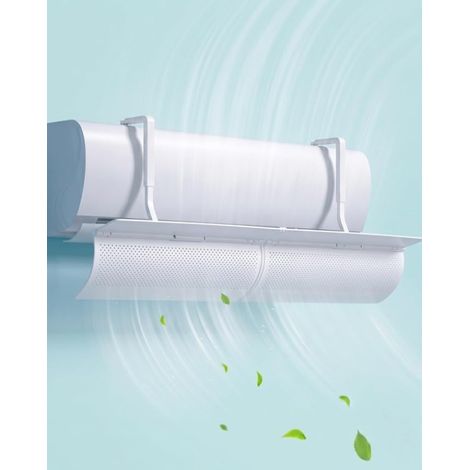 Déflecteur d'air climatiseur réglable ABS blanc 85 cm, déflecteur d'air conditionné anti-soufflage direct système split maison, bureau, chambre (1/5)