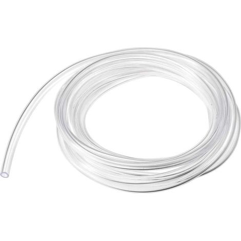 Tuyau flexible en PVC auxiliaire, diamètre intérieur 4 mm (0,15") x diamètre extérieur 6 mm (0,23"), longueur 3 mètres (9,8 pi), en vinyle transparent. (1/3)