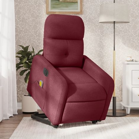Fauteuil inclinable de massage électrique-Chaise de relaxation-Fauteuil Relax Rouge bordeaux Tissu 891881 (1/5)