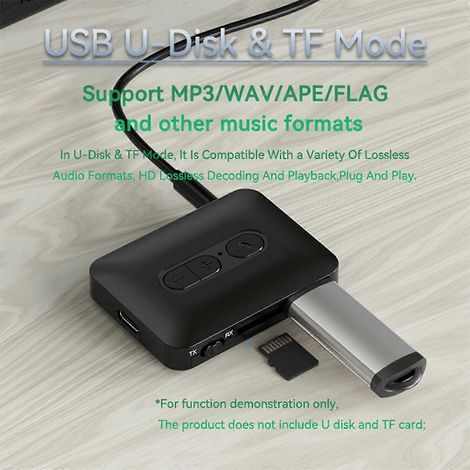 Émetteur-récepteur audio Bluetooth 5.4, clé USB, carte TF (1/5)