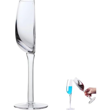 demi-verres à vin - Verre à vin rouge semi-circulaire à manche long - 1 pièce (1/5)