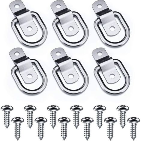 UlisemAnneau De Montage pour Anneau De Fixation 6 Pcs et 12 vis, Convient pour La Fixation De La Cargaison dans Les Bateaux, Les Remorques Et Les Bateaux De Voitures (1/4)
