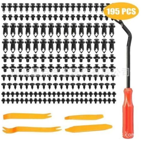195 Clips Voiture,Pince de Retenue, Rivet Plastique Fixation, Rivet Clip Plastique Fixation Universel Auto Panneaux Garniture.