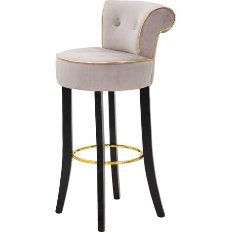 Silla Tupiza, Tapizado de Terciopelo, Acolchado, Degradado Color Taupe, 46x48x96h cm Gris Taupe