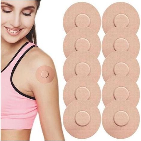 pair 30 patchs adhésifs Freestyle Libre 7,5 x 7,5 cm Patchs imperméables pour capteurs Freestyle Libre 1 2 et 3 - Plas Waterproof Pro (1/5)
