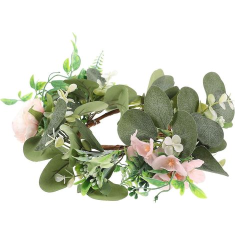 Couronne de bougies artificielles vertes décoratives, ensemble de 5 pièces (1/5)