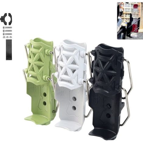 Lot de 3 porte-gobelets pour vélo - Noir - Blanc - Vert - Porte-bouteille - Porte-bouteille d'eau - Porte-bouteille universel pour vélo - VTT - Vélo - Porte-bouteilles universels pour vélo (Vert) (1/5)