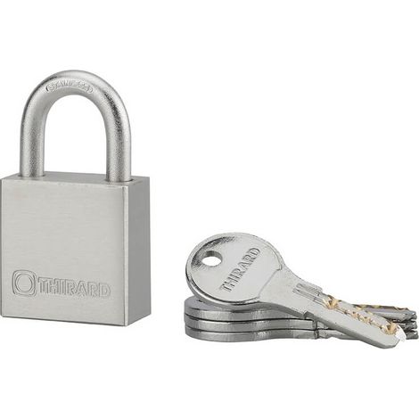 Lucchetto RINOX 40 mm in acciaio inox con arco inox, per esterno, 4 chiavi – THIRARD (1/4)