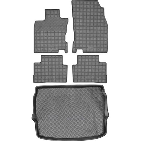 Set di tappetini in gomma per auto e tappetino per bagagliaio per Nissan Qashqai II Crossover dal 2014