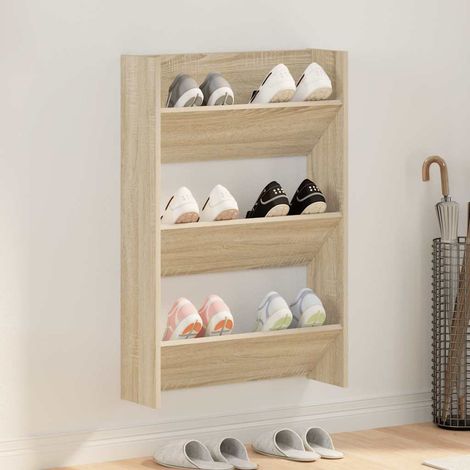 Wand-Schuhschrank Sonoma-Eiche 60x18x90 cm Holzwerkstoff