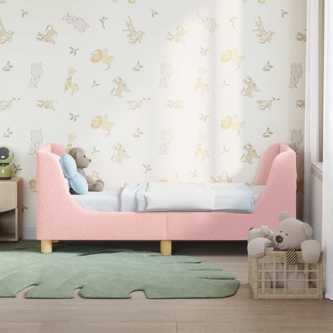 Kinderbettgestell mit Kopfteil Rosa 70 x 140 cm Schafstoff
