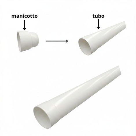 Tubo Pluviale "PLUVIA" in PMMA con Manicotto : Colore - Bianco, Diametro - 80, Metri Lineari - 1 metro (1/5)
