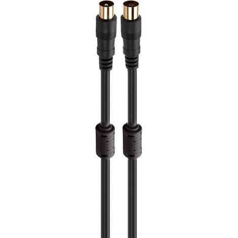 FONESTAR ANT-NE NEGRO / CABLE DE ANTENA TV / VÍDEO COAXIAL MACHO A ANTENA TV / VÍDEO COAXIAL HEMBRA 1,5 METROS