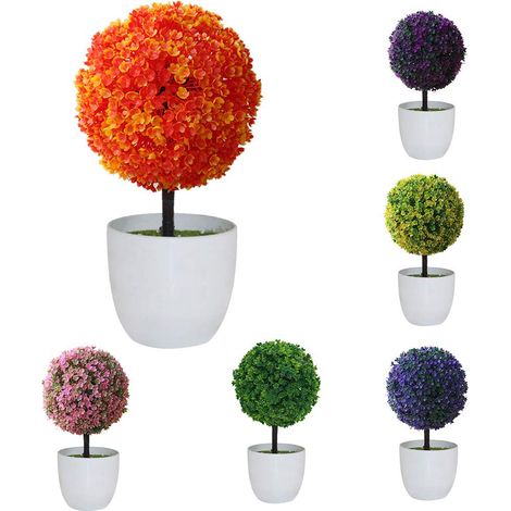 Boule décorative artificielle en pot, topiaire, plante artificielle, bonsaï, décoration intérieure (1/5)