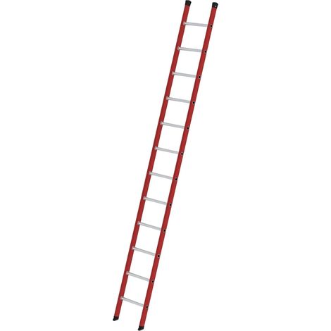 Günzburger Steigtechnik Échelle simple à échelons PRV/Alu sans traverse 12nombre de barreaux - 035012 (1/4)