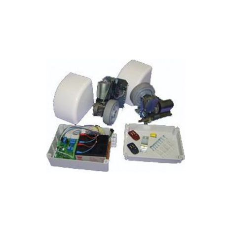 Kit de motorisation de portail 2V – Pour vantaux jusqu'à 300 kg – Ouverture 180° – Fonctionnement 24V – Télécommandes incluses (1/4)