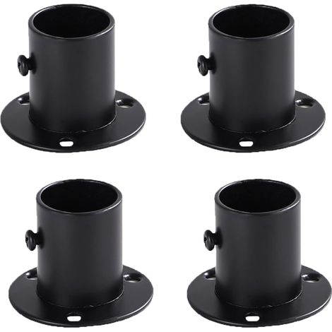 Lot de 4 Supports de Tringle à Rideaux en Acier Inoxydable Rond Penderie Support Barre Supports de Rail de Bride de Garde-Robe sans vis (1/5)