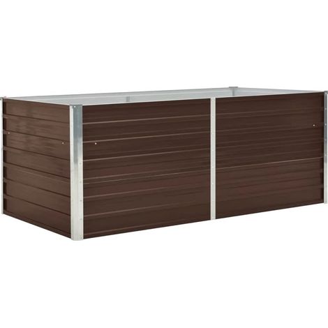 Jardinière, Pot de Fleurs d'extérieur, 160 x 80 x 45 cm Acier galvanisé Marron OIB8549E (1/5)