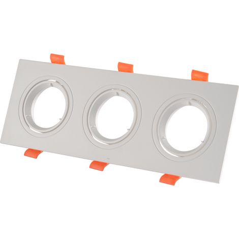 Jandei - Aro cuadrado orientable para 3 bombillas Gu10 Corte 75x235mm