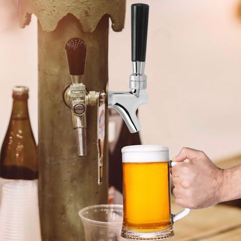 Haushaltsbierbarer Zapfhahn aus Edelstahl, nicht verstellbar, für Bierfässer (1/5)
