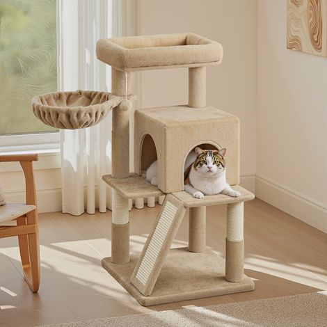 Petit Arbre à Chat, Poteaux à Griffer et Rampe, Marron (1/5)