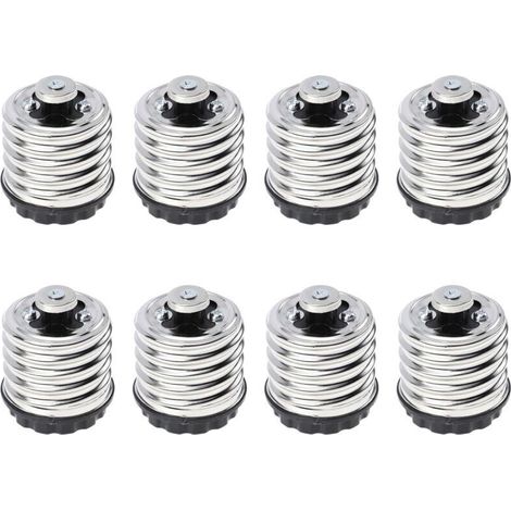 Adaptateur de Douille E40 vers E27 8 Pièces Convertisseur d'Ampoule Sûr et Polyvalent Compatible LED Pratique à Utiliser Accessoires de Lampe