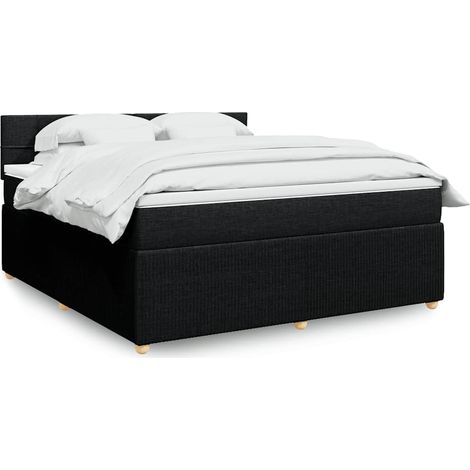 Boxspringbett mit Matratze Schwarz 180x200 cm Stoff