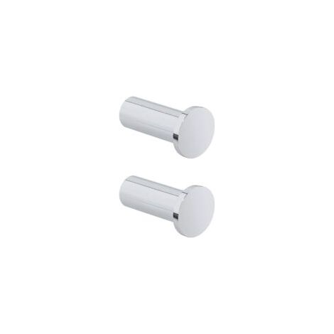 Schraubhaken, runde Wandhaken 40 mm, Edelstahl-Wandhaken, Haken für Bad, Schlafzimmer, Küche, 2-teilig, polierte Chromoberfläche, EGOY001Y-C-2P-Crezuo