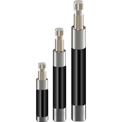 3 Pièces 1/4" Hexagonal Tige de Fixation de Foret Extension, Changement Rapide de Tournevis Tige de Connexion Adaptateur Manchon pour Vis, Écrous, Tournevis - Longueur de 80mm / 120mm / 140mm (1/5)