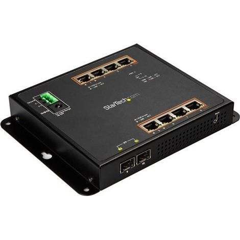StarTech.com IES101GP2SFW Netzwerk-Switch Gigabit Ethernet (10/100/1000) Power over Ethernet (PoE) Schwarz (1/3)