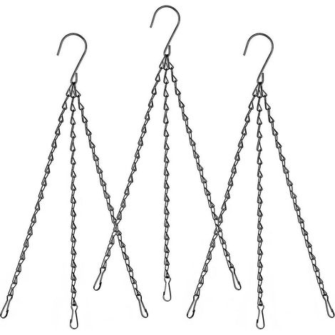 VURAHOME - Chaîne suspendue longue chaîne suspendue avec crochet, remplacement de la chaîne de jardinière chaîne suspendue à 3 points pour cintres de plantes - 15,7 (1/5)
