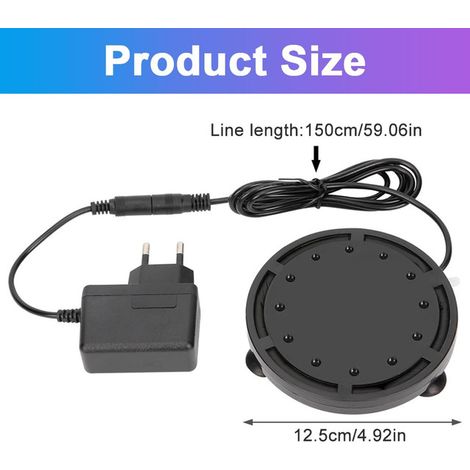 Lampe Bulle LED Submersible pour Aquarium Éclairage d'Oxygénation Multicolore Décoration de Bassin Lumineuse avec Ventouse Fixe