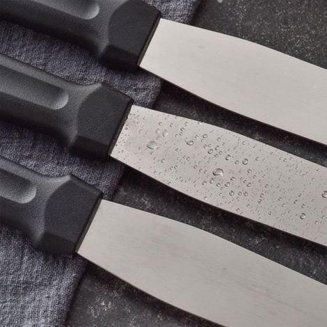 Couteau À Gâteau - Acier Inoxydable - Pour Démoulage Lisser Et Couper Gâteaux - 15,2 cm - Noir - Lot De 2 (1/5)