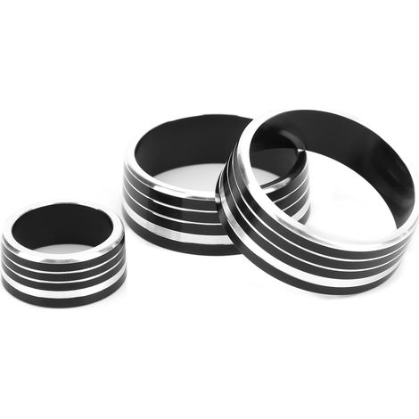 3 bagues de décoration en alliage d'aluminium noir pour boutons de climatisation Honda VEZEL XRV (1/5)