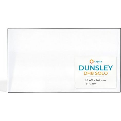 Vitre Dunsley DH8 SOLO - Verre Rectangle pour poêle à bois - 432 x 244 mm (L1 x H1) - 4 mm (1/5)
