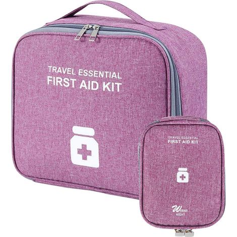 Medikamententasche 2er Set, Notfalltasche Lila, Wasserfest & Staubdicht