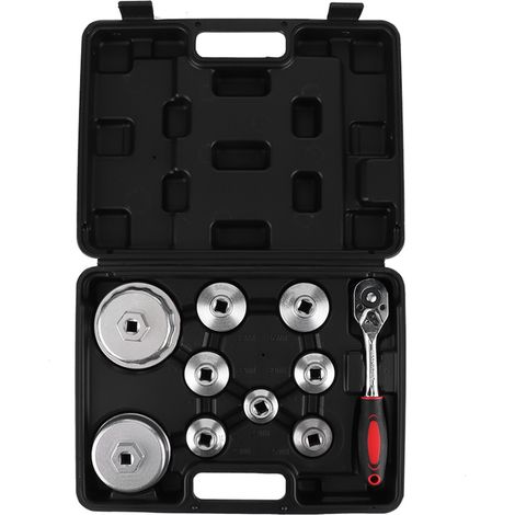 Clé à filtre à huile universelle, 10 pièces, douille démonte-filtre, extracteur en acier, outil de vidange, adaptable, kit de 10. (1/5)