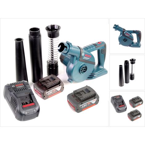 Bosch GBL 18 V-120 Akku Gebläse Laubbläser mit 2x Bosch GBA 18V 5,0 Ah Akku + GAL 1880 CV Ladegerät