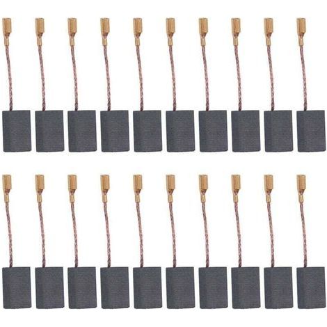 Ensemble de Brosses à Charbon, 20 Outils électriques pour Sèche-cheveux, Mixeur, Tondeuse, Accessoires de Perceuse à Main électrique 6x8x13mm / 0,24x0,31x0,51in (1/4)