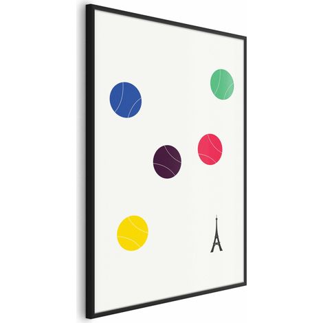 Poster - Torre Eiffel e palline da tennis colorate (1/4)