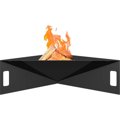 Braciere da giardino Kratki Fire Pyramid da appoggio, asimmetrico, triangolare, dimensioni L79 x L68,5 x H22,7 cm, peso 16,8 kg, realizzato in robusto acciaio resistente al calore