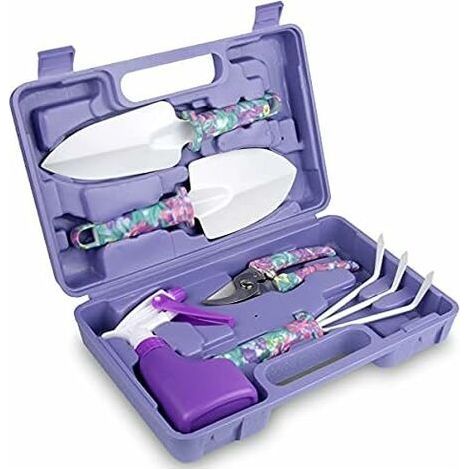 Outils de Jardin, 5-en-1 Outils de Jardinage pour Femme avec étui de Transport, Travaux de Jardinage Robustes avec Poignée Ergonomique, Cadeau de Jardinage pour Les Parents (1/5)